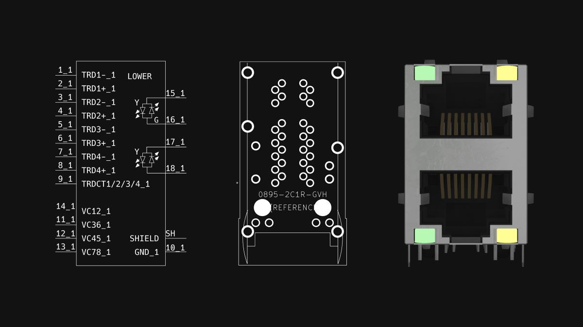 Component as a symbol, footprint and 3D model