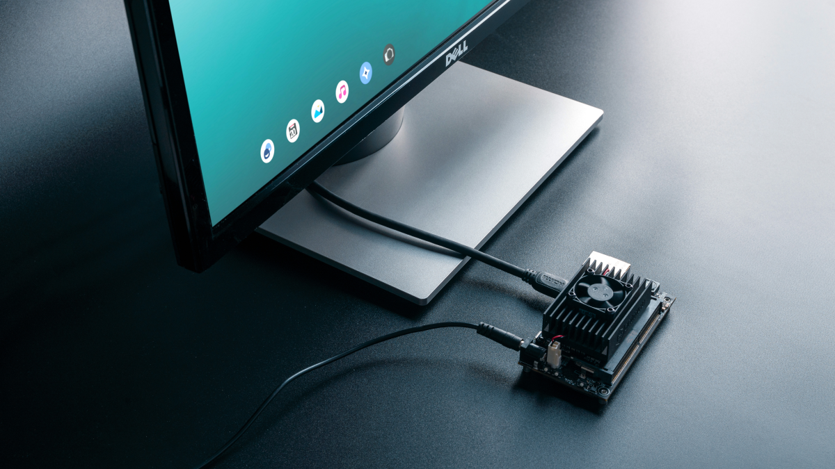 Photo of LineageOS running on Jetson Nano Baseboard