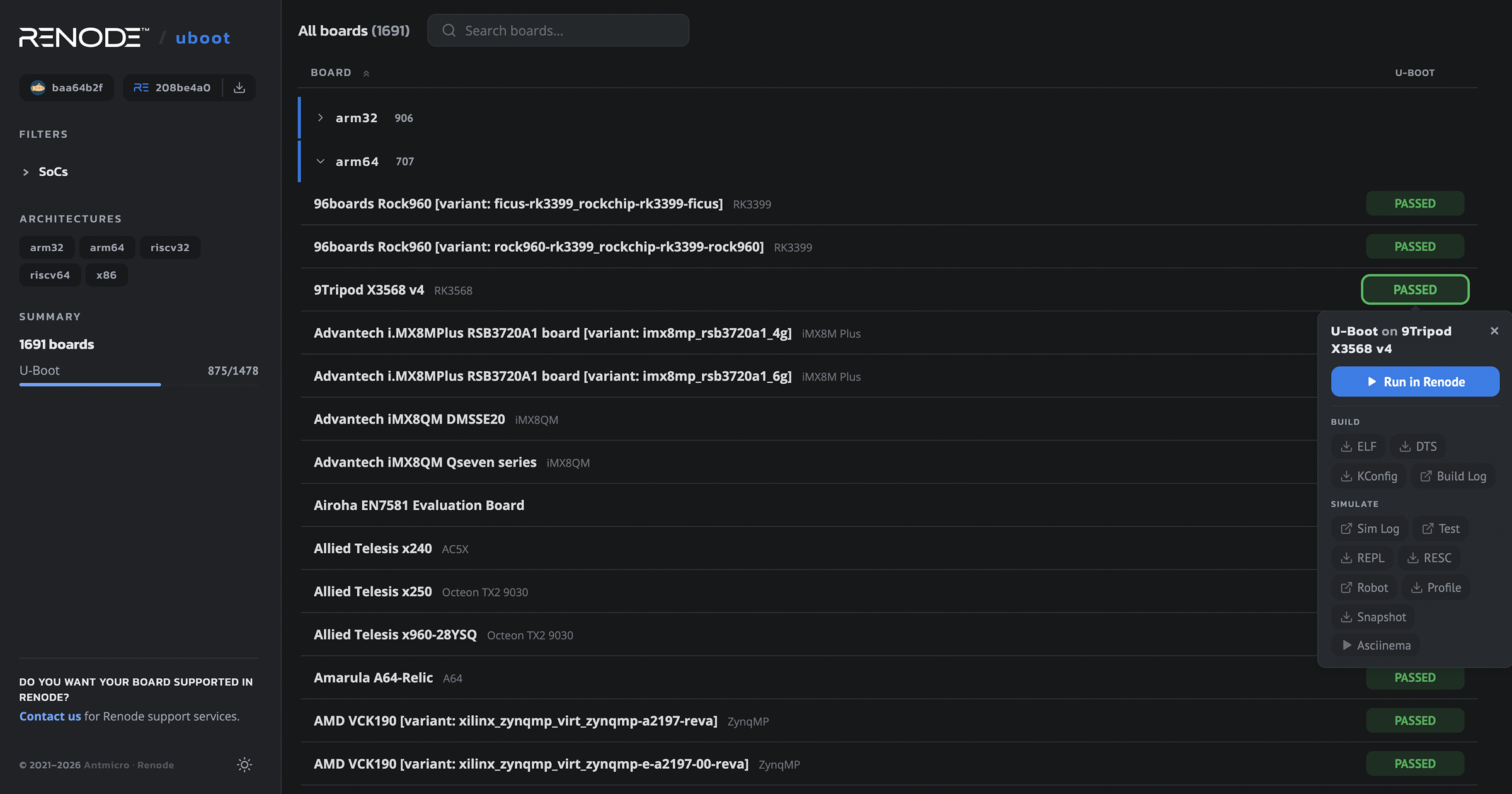 Recent improvements to Renode U-Boot dashboard
