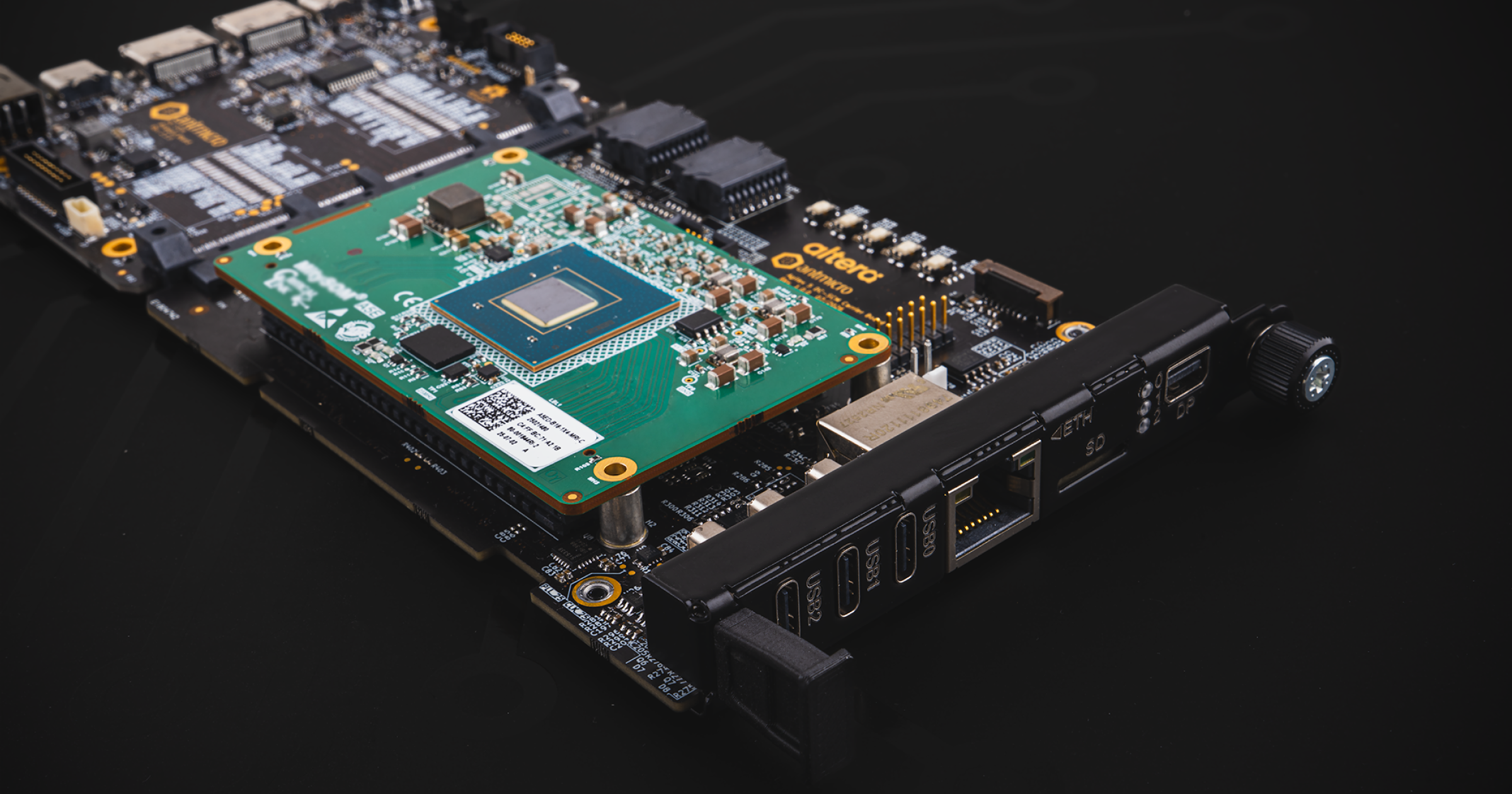 Open source Modular DC-SCM Carrier Board compatible with Altera Agilex 5E FPGAs for datacenter scaling and customization