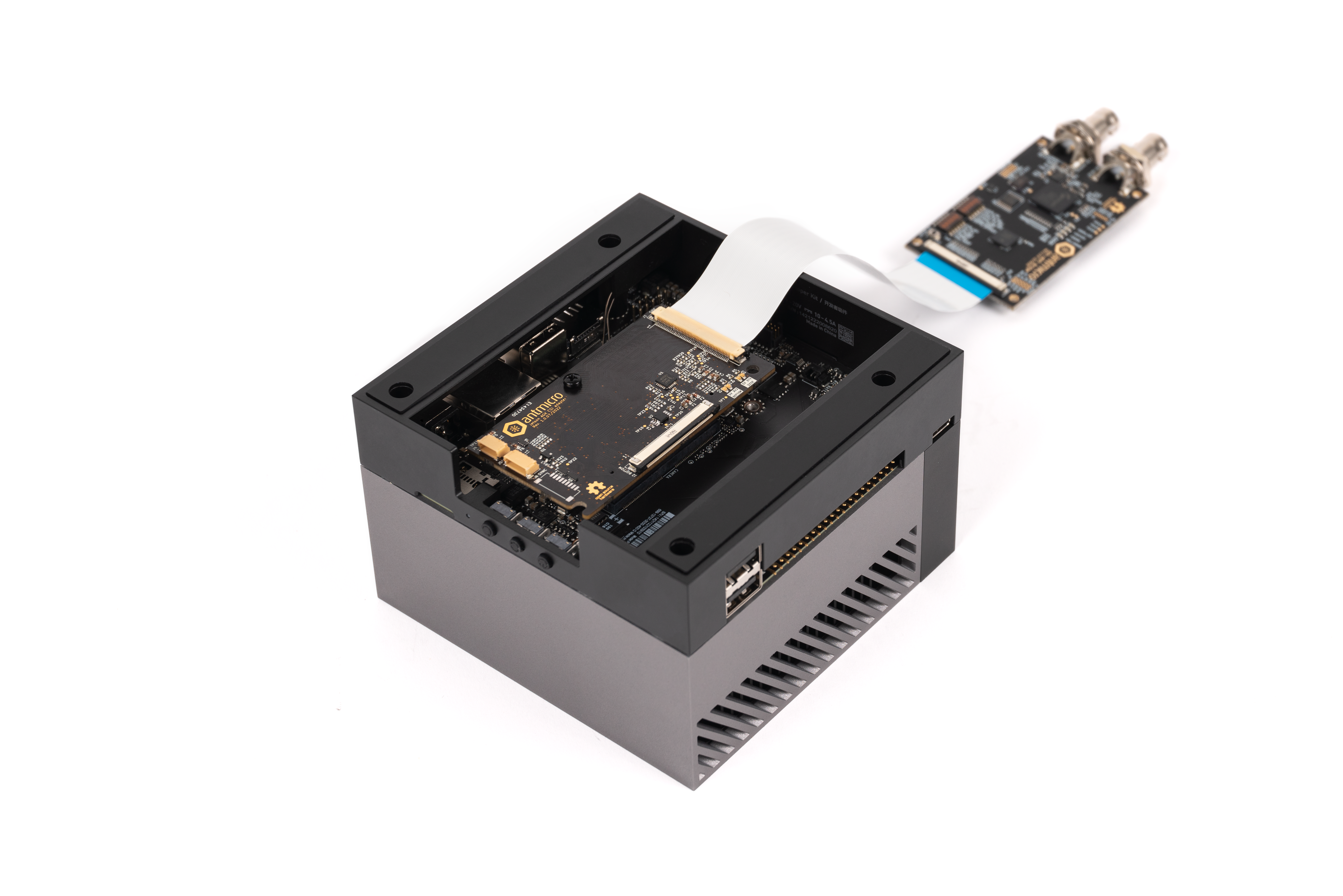 NVIDIA Jetson AGX Orin with the Antmicro accessory adapter and SDI-MIPI bridge