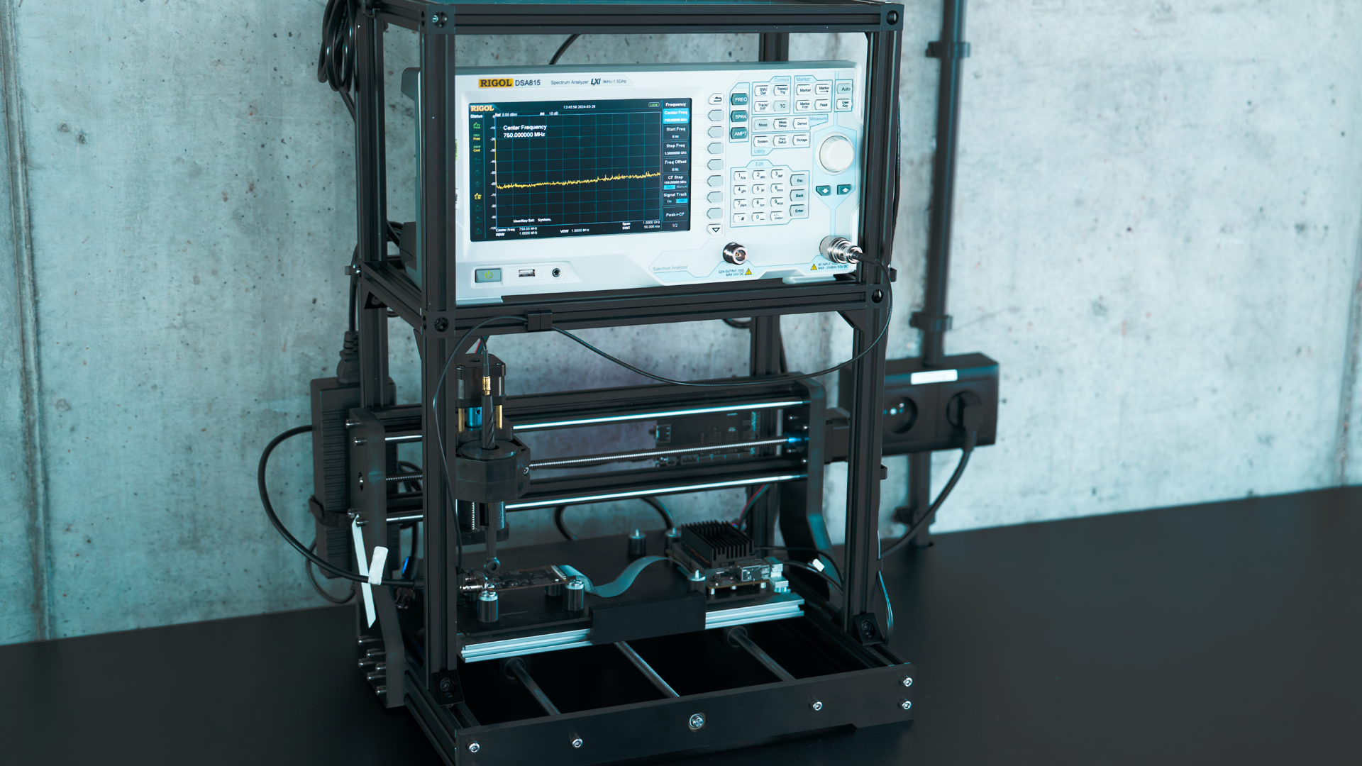 Photo of the EMI measurement setup