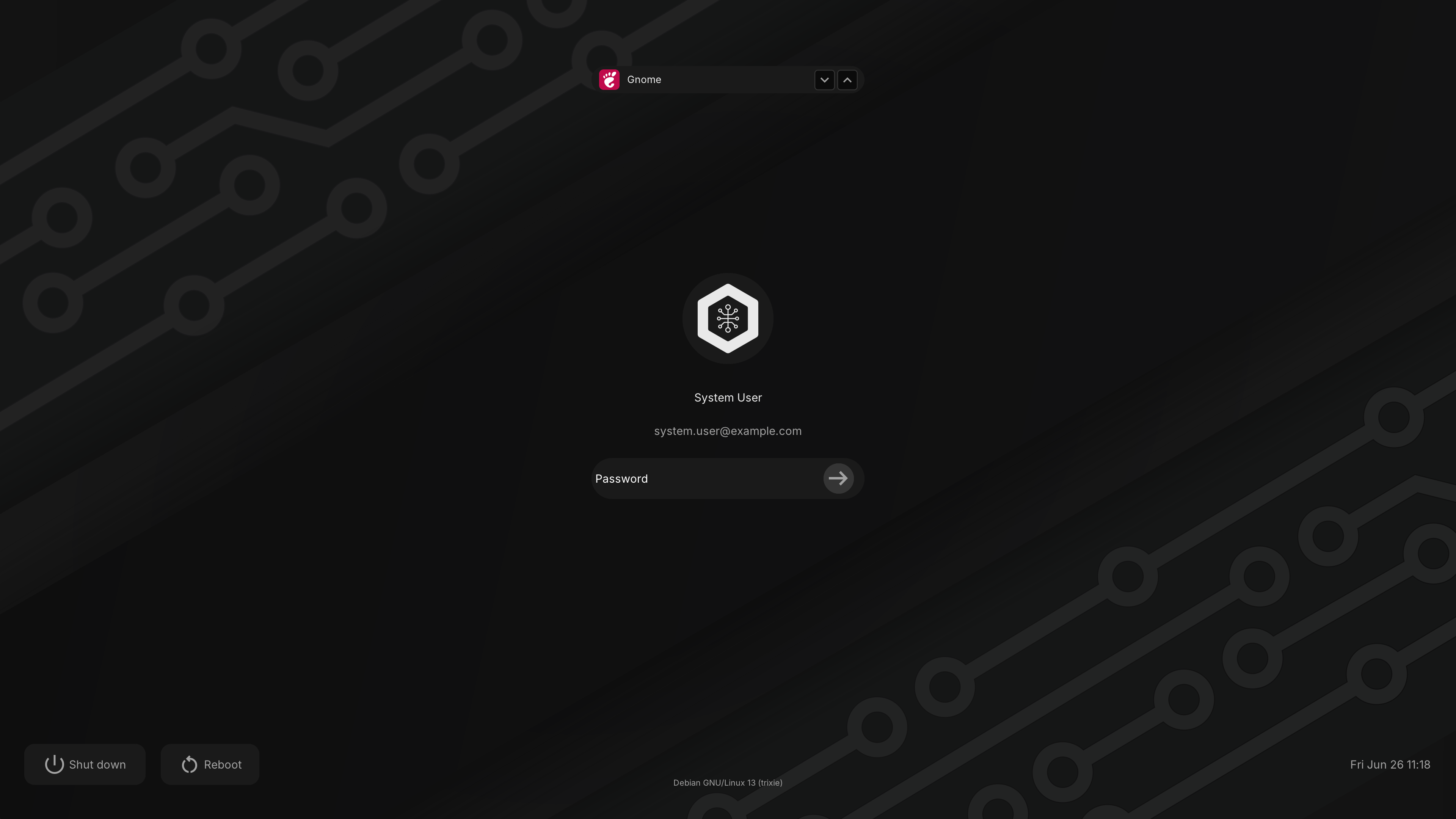 grvl-rendered login screen