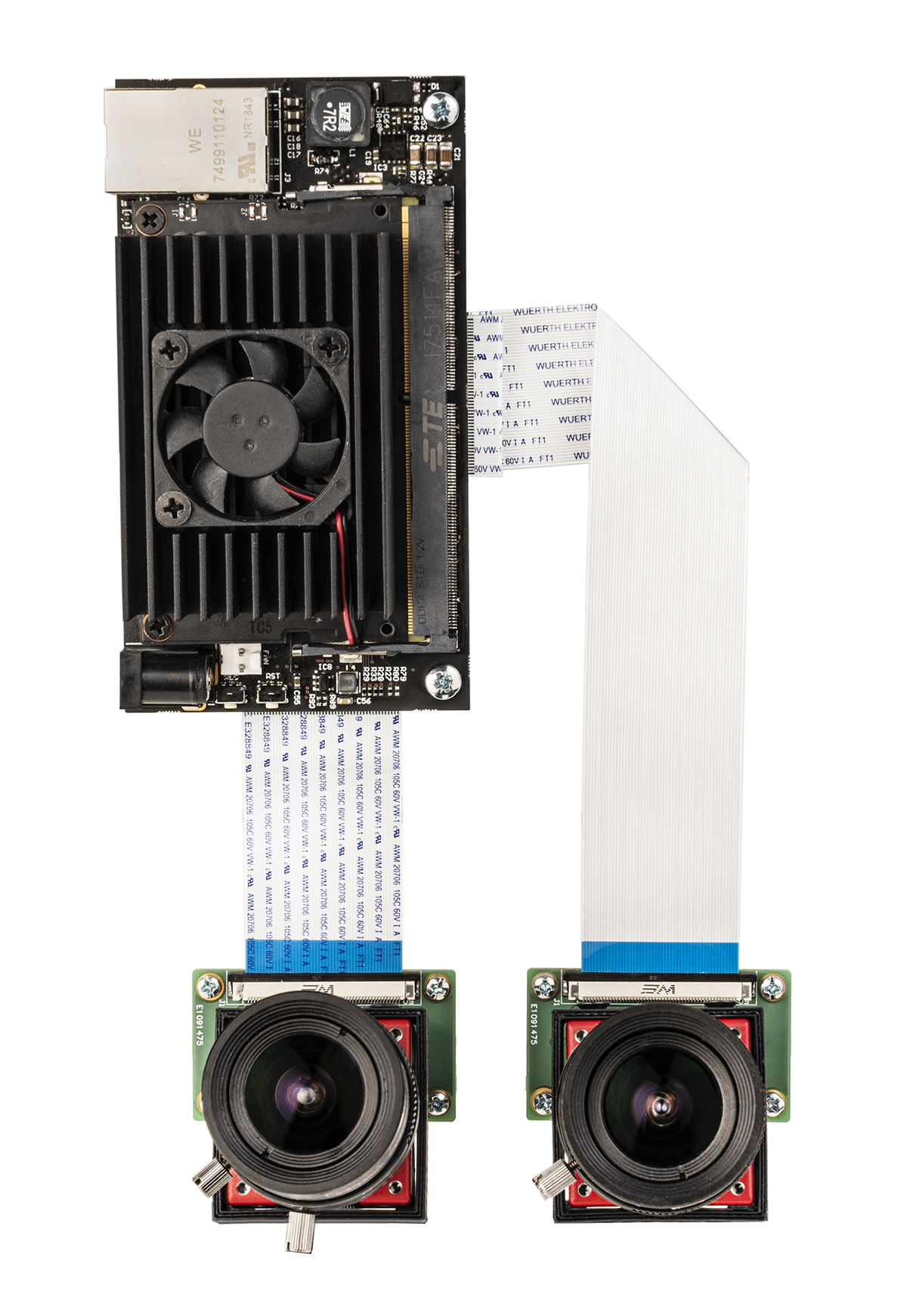 Nvidia Jetson Nano on Antmicro's baseboard with Allied Vision's Alvium cameras