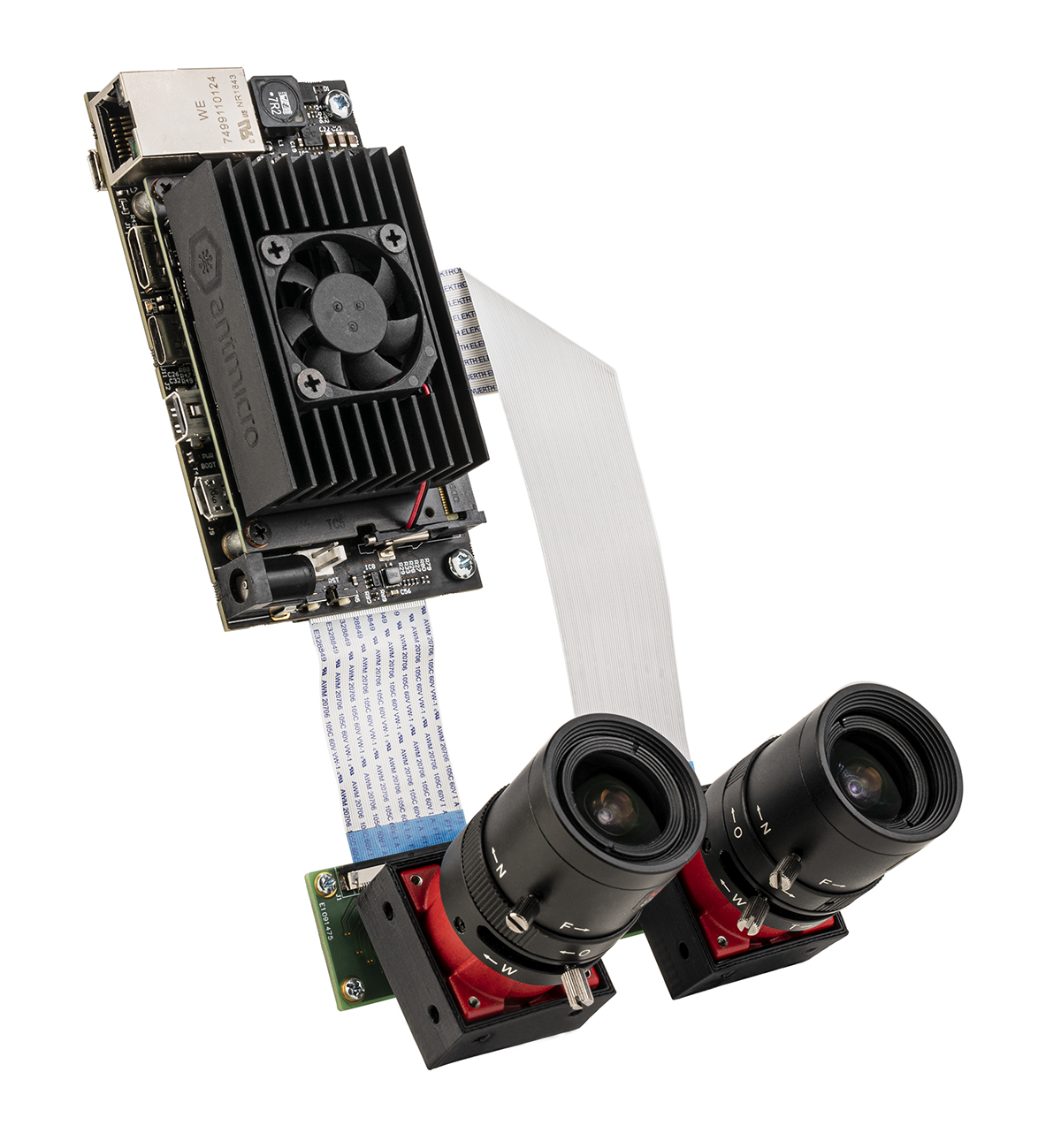 Nvidia Jetson Nano on Antmicro's baseboard with Allied Vision's Alvium cameras