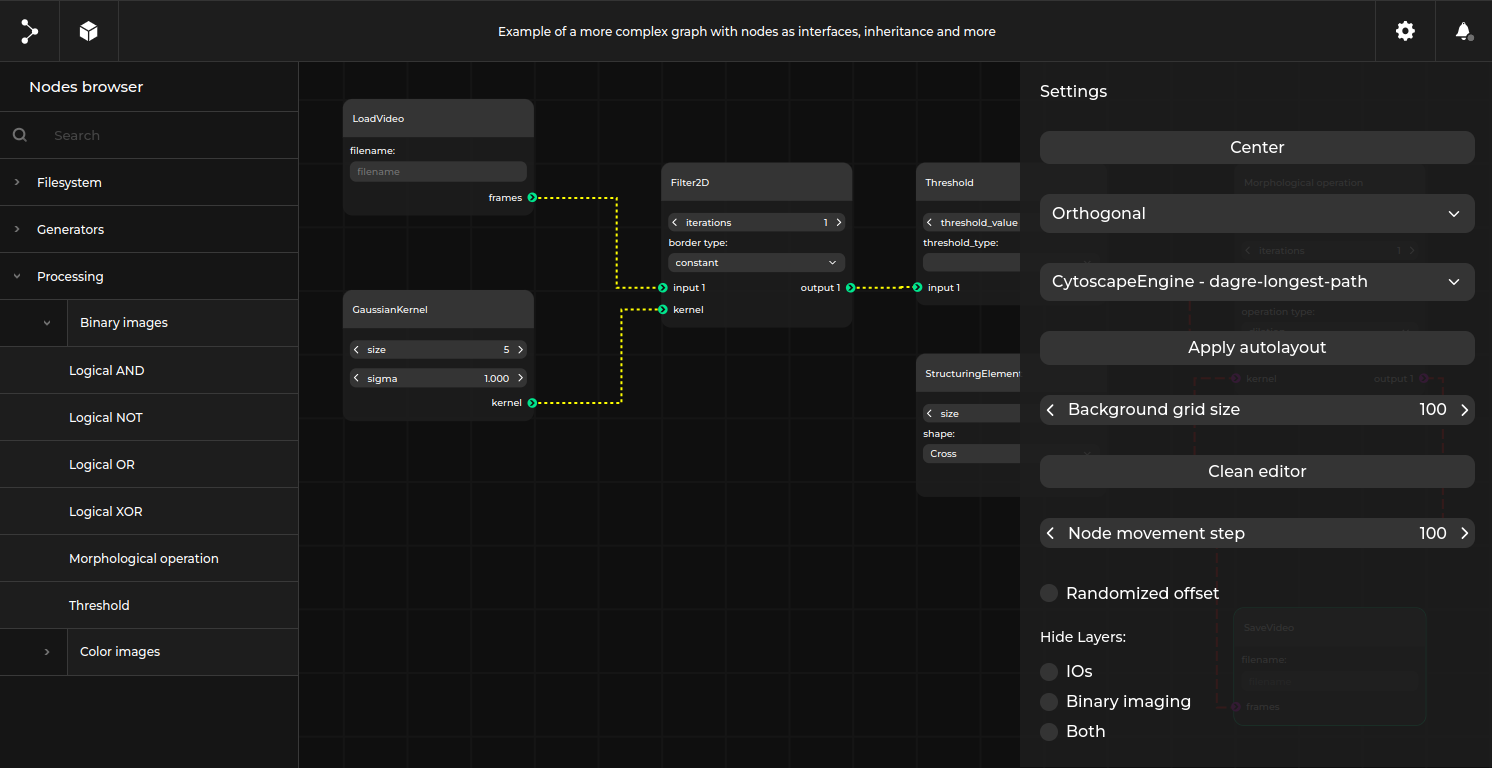 Pipeline Manager search sidebar and settings menus