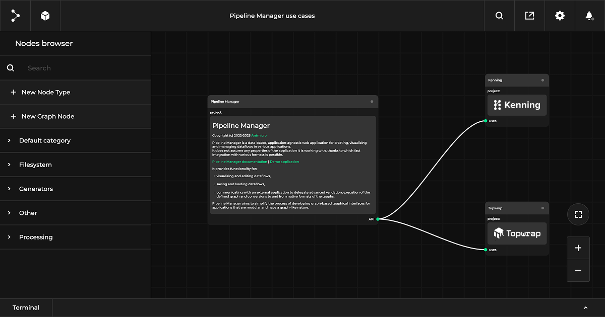 A node including info text with Markdown formatting